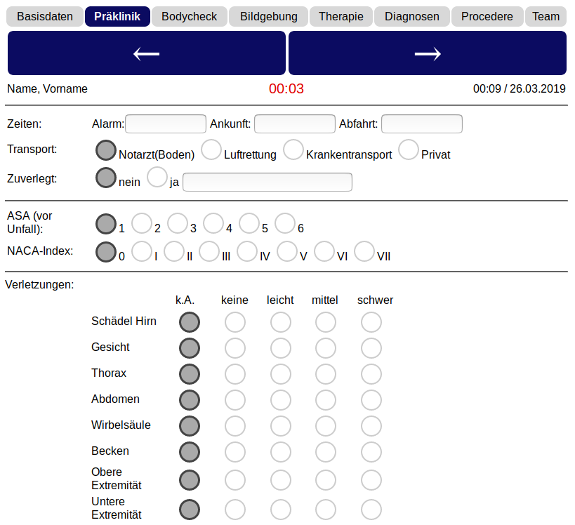 Exemplarischer Screenshot eines Formulars